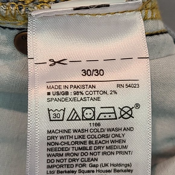 GAP Jeans Mens 30 x 30 Straight Stretch Vintage Wash - Picture 8 of 10